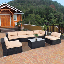 Load image into Gallery viewer, 7 pcs Outdoor Patio Sofa Set
