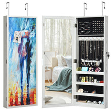 Load image into Gallery viewer, Lockable Armoire Mounted Mirrored Jewelry Cabinet