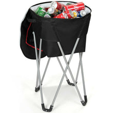 Load image into Gallery viewer, Portable Insulated Tub Party Picnic Cooler with Folding Stand-Black