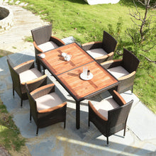 Load image into Gallery viewer, 7 Pcs Outdoor Patio Dining Set Garden Dining Set