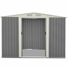 Load image into Gallery viewer, 6' x 8' Outdoor Storage Shed Tool House with Sliding Door-Gray