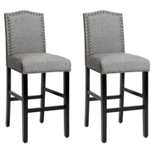 Load image into Gallery viewer, Set of 2 Counter Height Dining Side Barstools with Thick Cushion-Gray