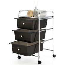 Load image into Gallery viewer, 3-Drawer Rolling Storage Cart with Plastic Drawers for Office-Black