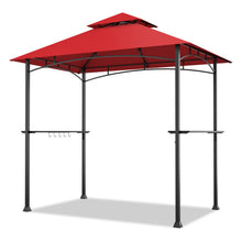 Load image into Gallery viewer, 8 x 5 Feet Outdoor Barbecue Grill Gazebo Canopy Tent BBQ Shelter-Wine