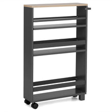 Load image into Gallery viewer, 4-Tier Slim Kitchen Storage Cart Narrow Slide Out Trolley Adjustable Shelf-Gray