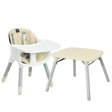 Load image into Gallery viewer, 4 in 1 Baby Convertible Toddler Table Chair Set with PU Cushion-Beige