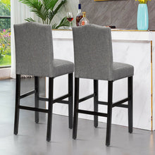 Load image into Gallery viewer, Set of 2 Counter Height Dining Side Barstools with Thick Cushion-Gray