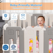 Load image into Gallery viewer, 16 Panels Baby Safety Playpen with Drawing Board-Gray