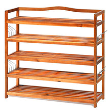 Load image into Gallery viewer, 5-Tier Wood Shoe Rack Freestanding Large Shoe Storage Organizer
