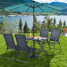 Load image into Gallery viewer, 5 Piece Patio Dining Furniture Set with 4 Armchairs and 1 Dining Table-Gray