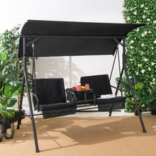 Load image into Gallery viewer, Porch Swing Chair with Adjustable Canopy-Black