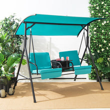 Load image into Gallery viewer, Porch Swing Chair with Adjustable Canopy-Turquoise