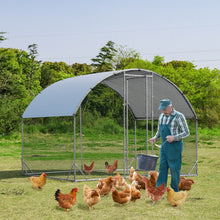 Load image into Gallery viewer, 6.2 Feet/12.5 Feet/19 Feet Large Metal Chicken Coop Outdoor Galvanized Dome Cage with Cover-S