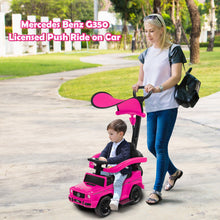 Load image into Gallery viewer, 3 In 1 Ride on Push Car Mercedes Benz G350 Stroller Sliding Car with Canopy-Pink