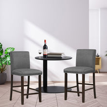 Load image into Gallery viewer, Set of 2 Bar Stools Linen Fabric Counter Height Chairs for Kitchen Island