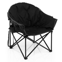 Load image into Gallery viewer, Folding Camping Moon Padded Chair with Carry Bag-Black