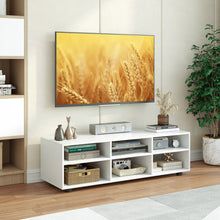 Load image into Gallery viewer, Wood TV Stand for TVs up to 55 Inches with 6 Storage Cubbies-White