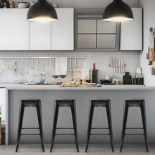 Load image into Gallery viewer, 30 Inch Bar Stools Set of 4 with Square Seat and Handling Hole-Black