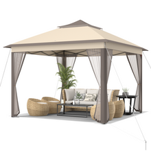 Load image into Gallery viewer, 11 x 11 Feet 2-Tier Pop-Up Gazebo Tent Portable Canopy Shelter Carry Bag Mesh