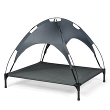 Load image into Gallery viewer, Portable Elevated Outdoor Pet Bed with Removable Canopy Shade-42"