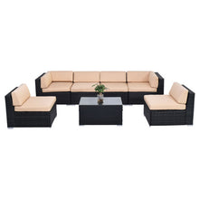 Load image into Gallery viewer, 7 pcs Outdoor Patio Sofa Set
