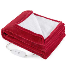 Load image into Gallery viewer, 84 x 62 Inch Heated Blanket Electric Throw with 5 Heating Levels-Red