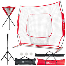 Load image into Gallery viewer, Portable Practice Net Kit with 3 Carrying Bags -Red