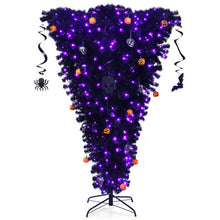 Load image into Gallery viewer, 6 Feet Upside Down Artificial Christmas Tree with 270 Purple LED lights