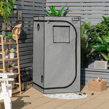 Load image into Gallery viewer, 32 x 32 x 63 Inch Mylar Hydroponic Grow Tent with Observation Window and Floor Tray-Gray