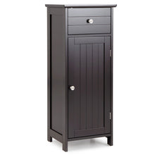 Load image into Gallery viewer, Wooden Bathroom Floor Storage Cabinet with Drawer and Shelf-Brown