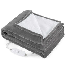 Load image into Gallery viewer, 84 x 62 Inch Heated Blanket Electric Throw with 5 Heating Levels-Gray