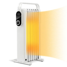 Load image into Gallery viewer, 1500W Electric Space Heater Oil Filled Radiator Heater with Foldable Rack-White