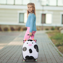 Load image into Gallery viewer, 16 Inch Kids Rolling Luggage with 2 Flashing Wheels and Telescoping Handle-Black & White