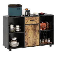 Load image into Gallery viewer, 48 Inch Industrial Buffet Sideboard with 4 Open Cubbies