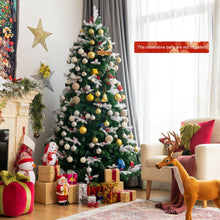 Load image into Gallery viewer, Unlit Snowy Hinged Christmas Tree with Mixed Tips and Red Berries-7'