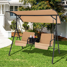 Load image into Gallery viewer, Porch Swing Chair with Adjustable Canopy-Beige