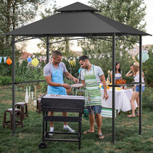 Load image into Gallery viewer, 8 x 5 Feet Outdoor Barbecue Grill Gazebo Canopy Tent BBQ Shelter-Dark Gray