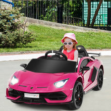 Load image into Gallery viewer, 12 V Lamborghini Licensed Kids Ride-On Car with Trunk and Music Function-Pink