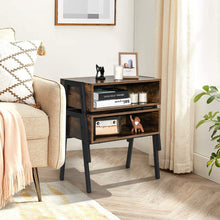 Load image into Gallery viewer, Stackable Night Stand Shelf Accent Table with Metal Frame