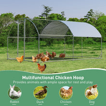 Load image into Gallery viewer, 6.2 Feet/12.5 Feet/19 FeetLarge Metal Chicken Coop Outdoor Galvanized Dome Cage with Cover-M