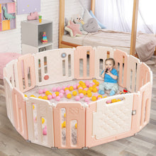 Load image into Gallery viewer, 16 Panels Baby Safety Playpen with Drawing Board-Pink