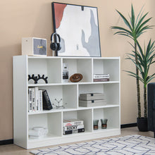 Load image into Gallery viewer, 3-Tier Open Bookcase 8-Cube Floor Standing Storage Shelves Display Cabinet-White