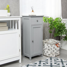 Load image into Gallery viewer, Wooden Bathroom Floor Storage Cabinet with Drawer and Shelf-Gray