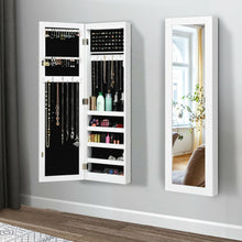 Load image into Gallery viewer, Wall And Door Mirrored Jewelry Cabinet With LED Light