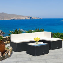 Load image into Gallery viewer, Modern Wicker Coffee Table Sofas Rattan Furniture with Sponge Cushions