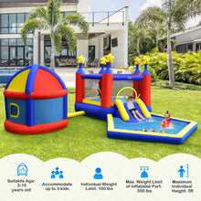 Load image into Gallery viewer, Kids Inflatable Bouncy Castle with Slide Large Jumping Area Playhouse and 735W Blower