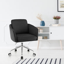Load image into Gallery viewer, Adjustable Home Office Chair Swivel Computer Chair Vanity Chair with Armrest-Black