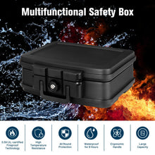 Load image into Gallery viewer, Space-Saving and Waterproof 30 Minute Fire Safe Box with Lock and Handle-Black