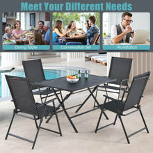 Load image into Gallery viewer, 5 Piece Patio Dining Furniture Set with 4 Armchairs and 1 Dining Table-Gray