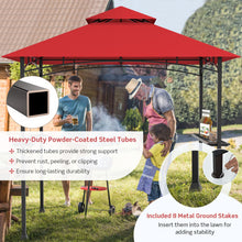 Load image into Gallery viewer, 8 x 5 Feet Outdoor Barbecue Grill Gazebo Canopy Tent BBQ Shelter-Wine